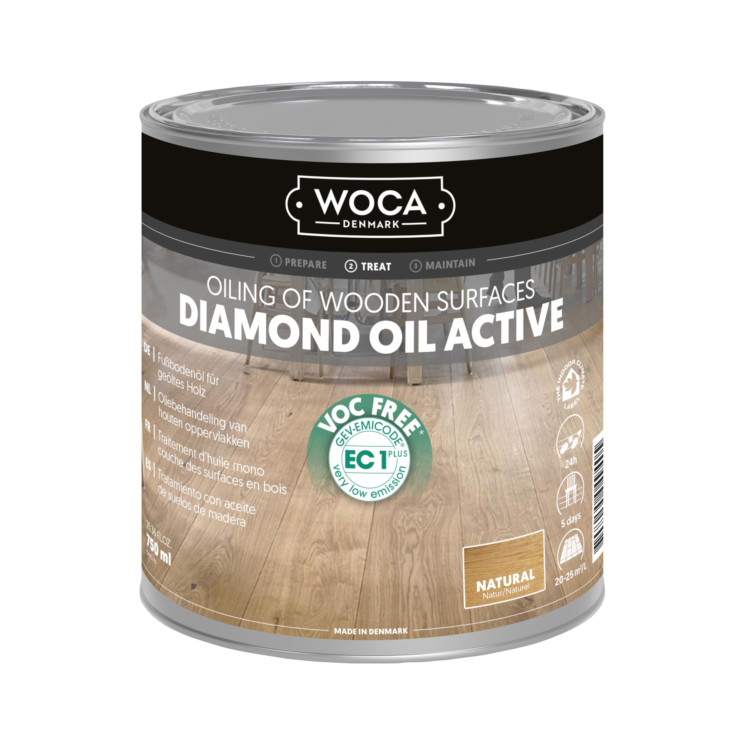 Woca Diamond - Aceite activo natural, 0,75 litros