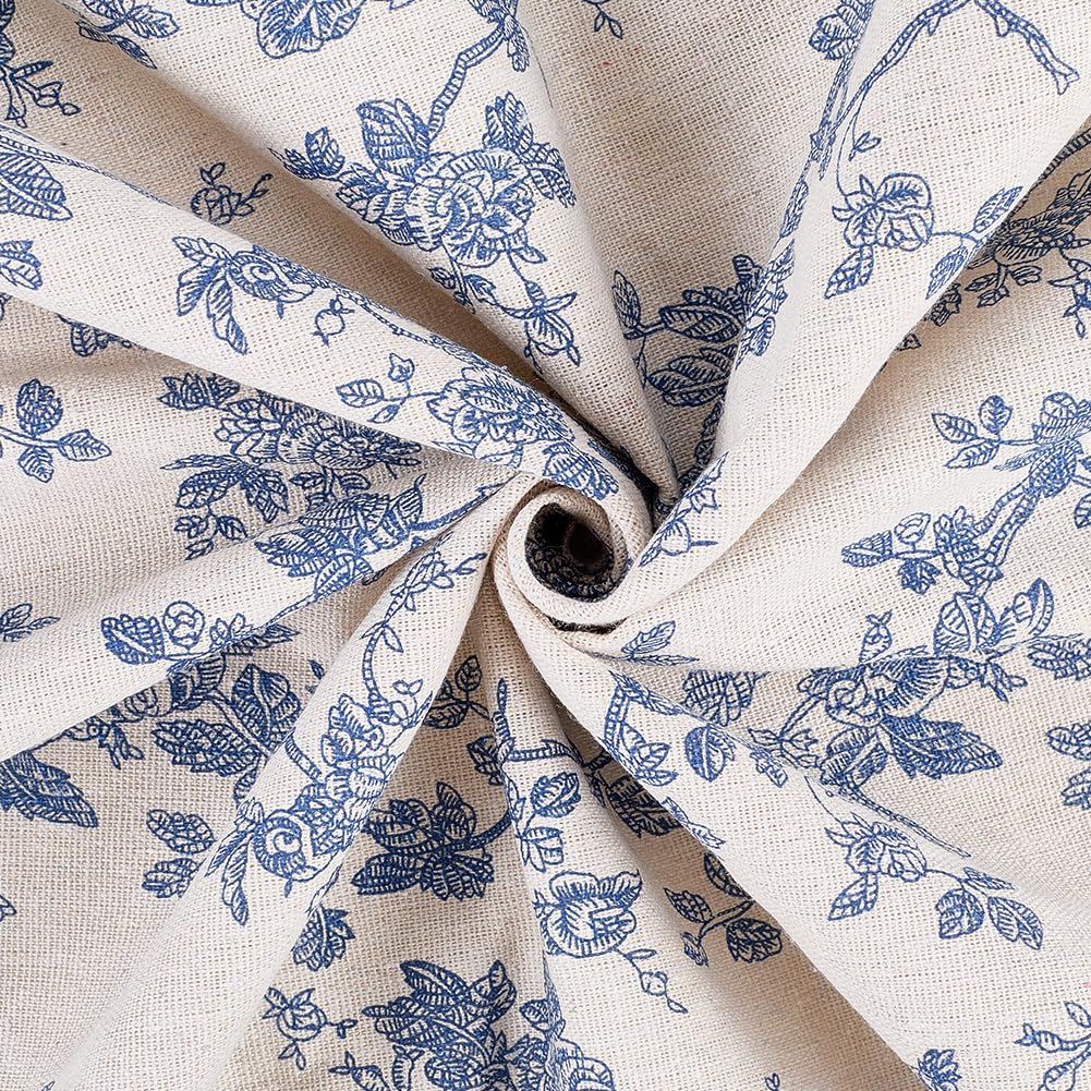 4 x 1.5 m Leinenstoff Mit Blumenmuster (Meterware) Baumwoll Leinen Patchworkstoff Mit Vintage Blumenmuster Zum Nähen Basteln Quilten Polstern Heimtextilien Und Für Bekleidung