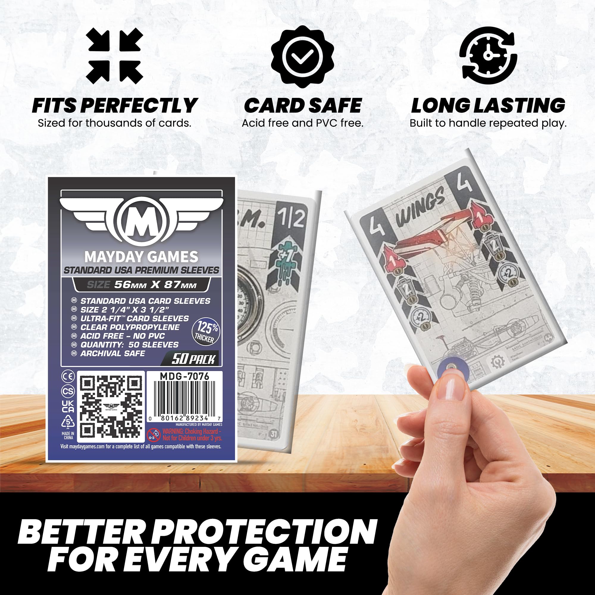 Amazon.com: Mayday Games 7076 Usa Boared Game Sleeves,wood, Dark