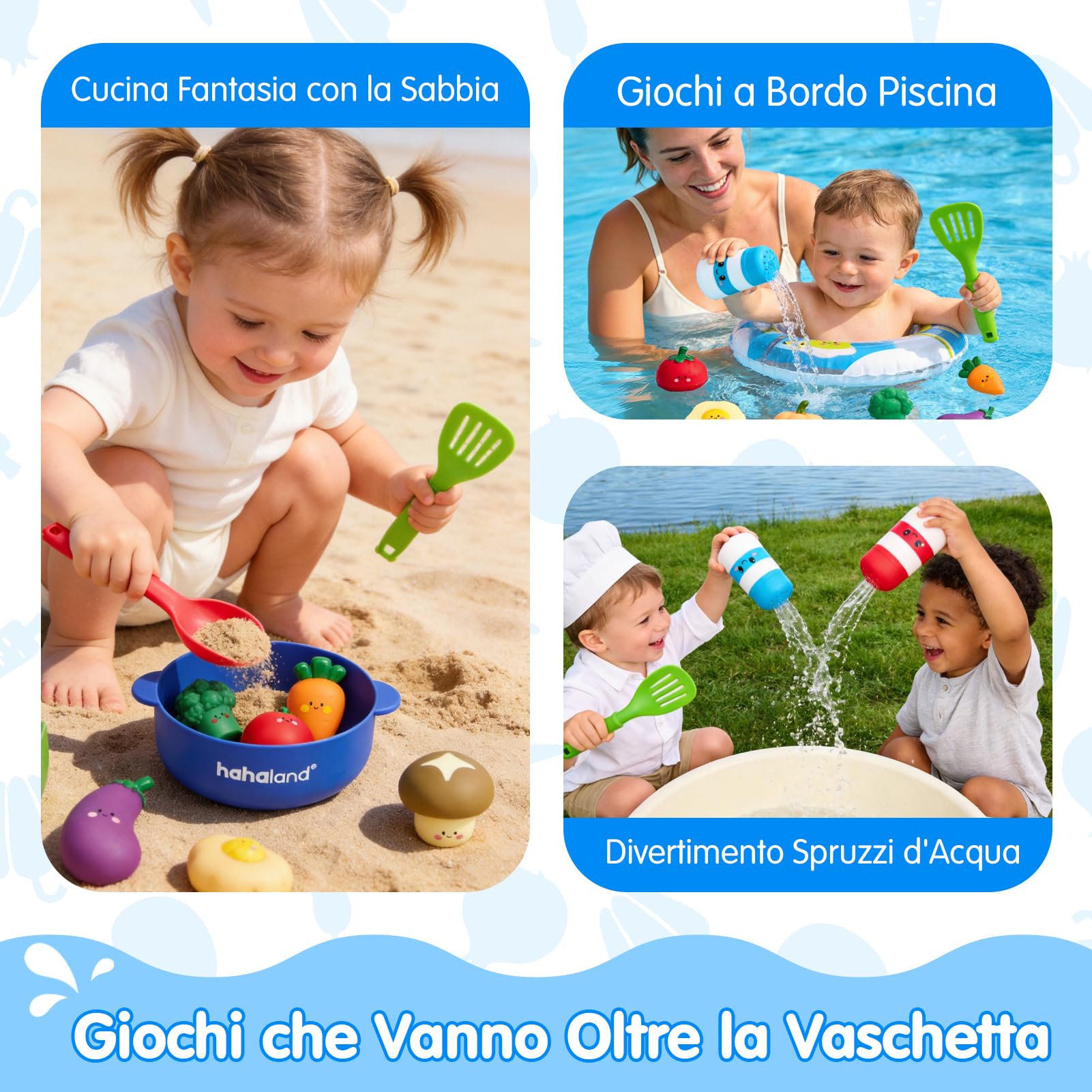 hahaland Giochi Bagnetto Neonato con Colori Mutevoli, 15 PCS Giochi Acqua Piscina Bambini in Silicone, Giocattolo Vasca da Bagno Bimbo Bimba 1 2 3 Anni