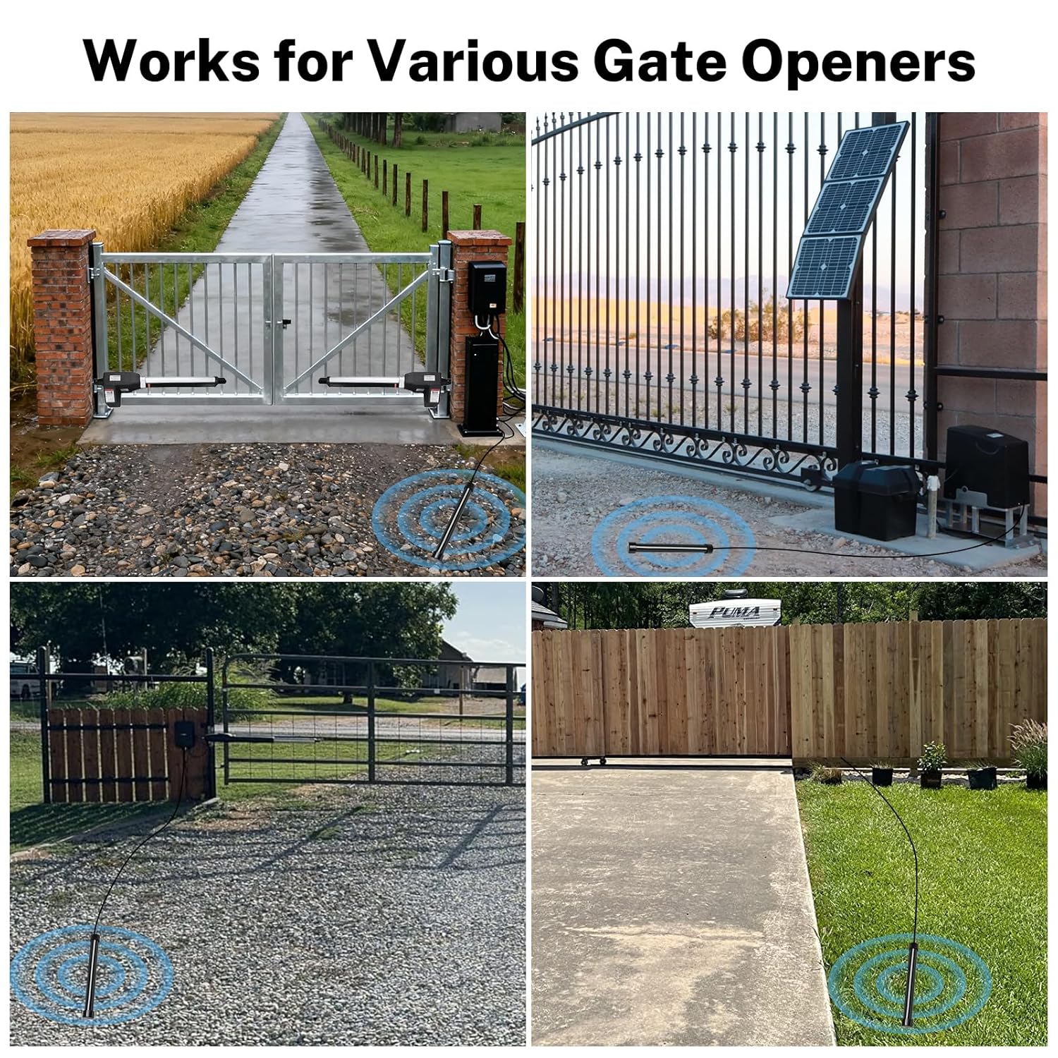 FIRMERST Vehicle Exit Sensor Wand for Automatic Gate Opener - 50ft Wired Driveway Probe with Adjustable Sensitivity - Compatible with Mighty Mule, Topens, Ghost Controls, LiftMaster