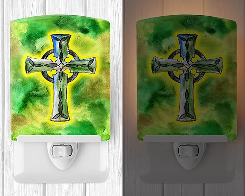 Miniatura 2 de Caroline's Treasures BB5764CNL - Luz nocturna de cerámica con cruz celta irlandesa compacta, certificación UL, ideal para dormitorio, baño,