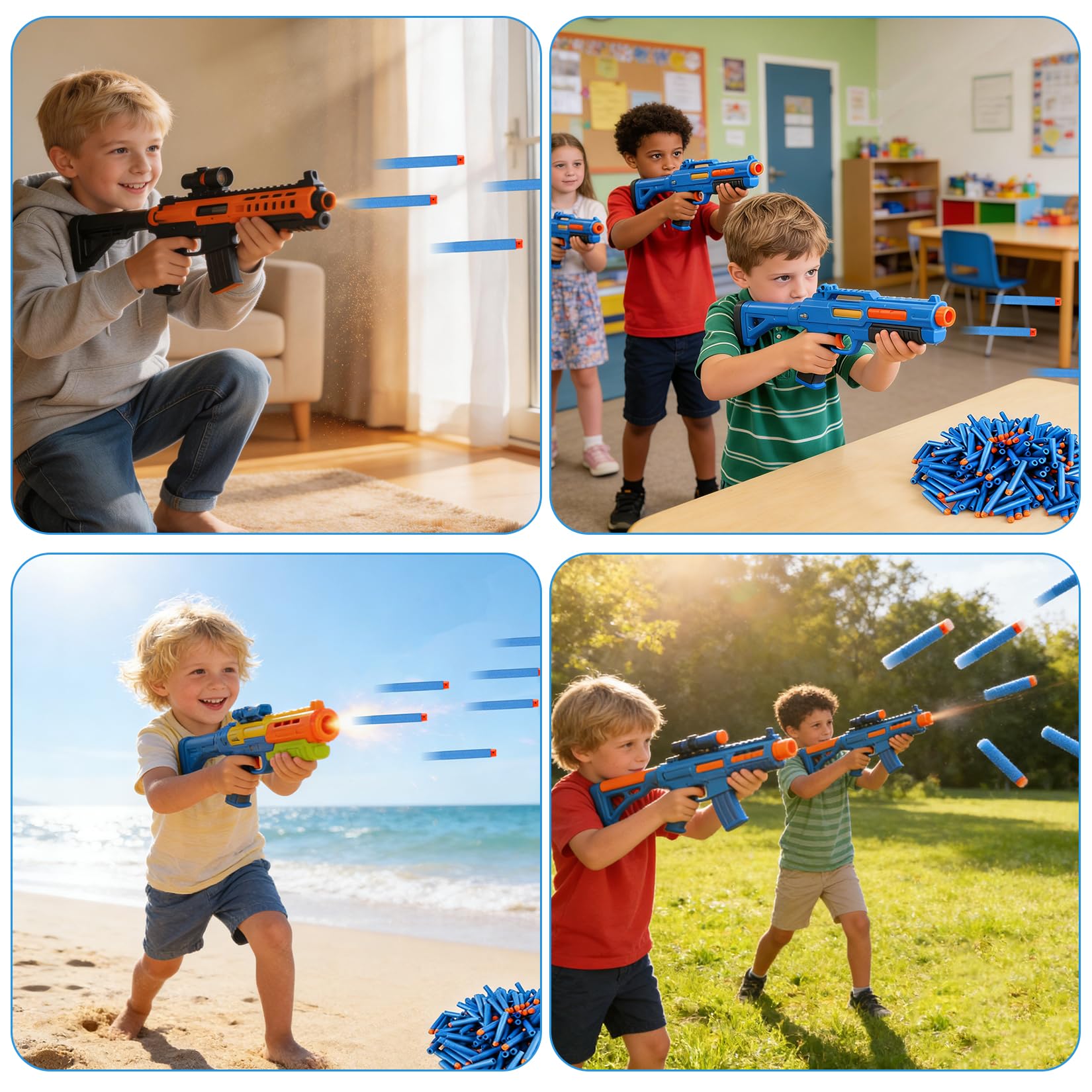 120 Pz Dardi per Nerf, Set di Ricarica di Dardi in Schiuma per Nerf N-Strike Elite Series Blaster, Darts di Ricarica per Esterni per famiglie, Bomboniere per feste accessori (7,2 x 1,3 cm)