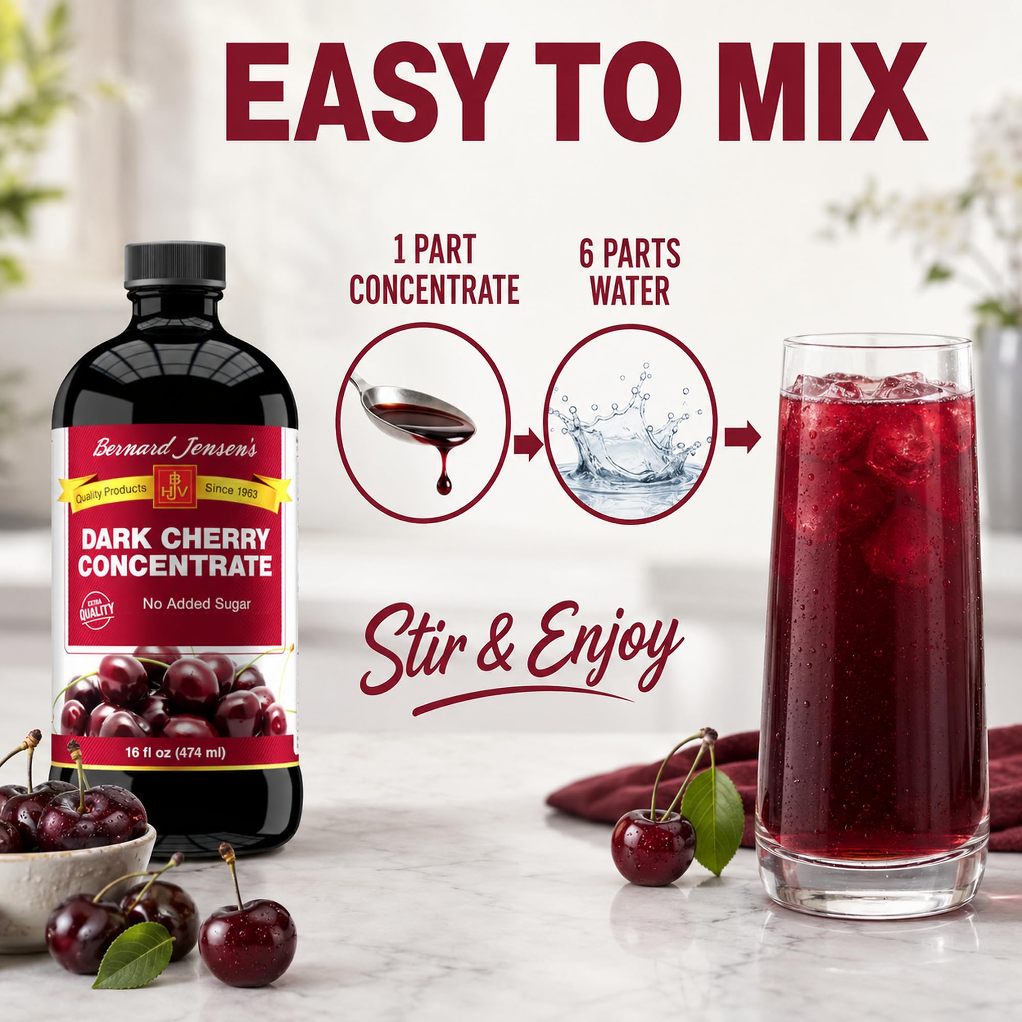Amazon.com: Bernard Jensen's Black Cherry Juice Concentrate, 16 fl