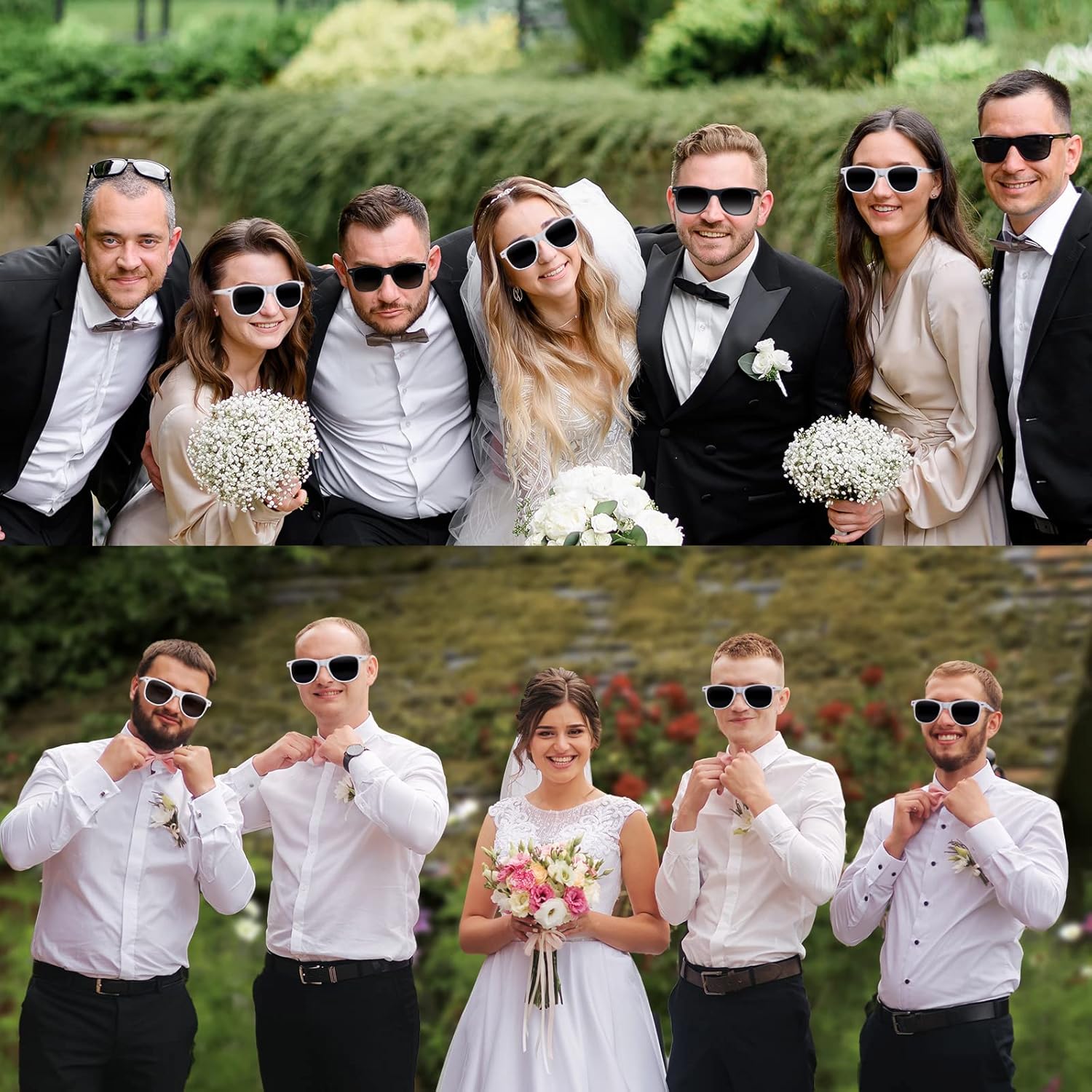 60 Pack Adult White Sunglasses for Men Women in Bulk Plastic Vintage Retro Style Sunglasses 70s 80s Classic Shades Eyewear Party Prop Favors Supplies - Image 3