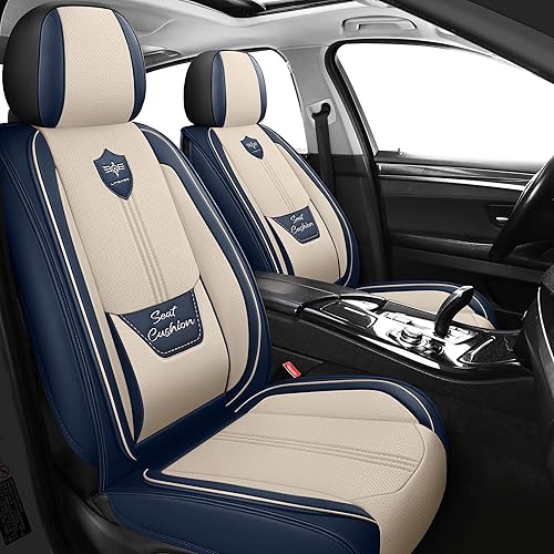LINGVIDO Fundas de cuero para asiento de automóvil, funda transpirable para automóvil, accesorios de cojín para automóviles y SUV, camión, juego de disponible en Yaxa Peru