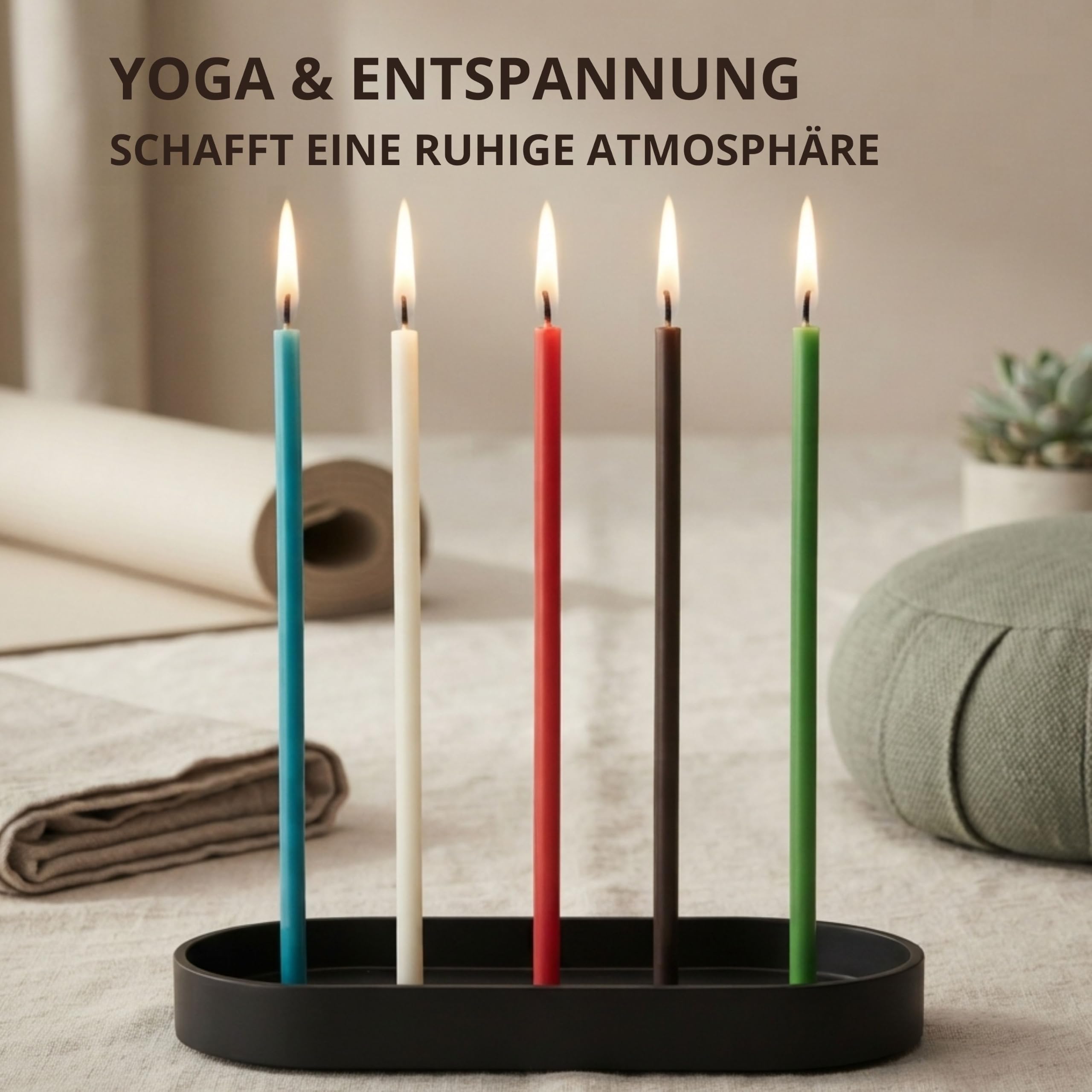 250 Dünne Bienenwachs Ritualkerzen Farbig – Multicolor Set für Meditation & Yoga – 16 cm x Ø 5 mm, Rauchfrei, 40 Min Brenndauer - CanBee