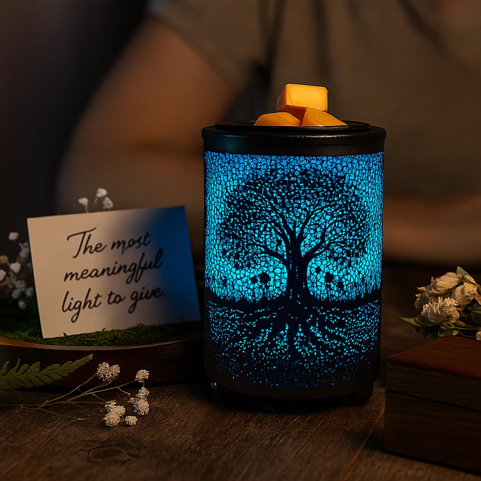 Leyoue Electric Wax Melt Warmer PTC Heating Plate with 7 Colors LED Changing Light Wax Warmer Fragrance Warmer for Home Office Gifts & Decor(): Life tree