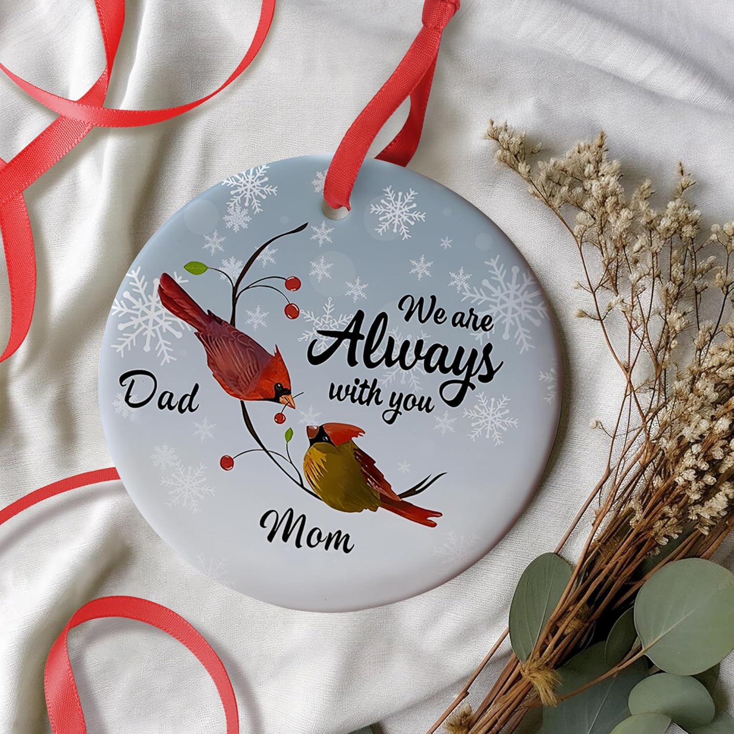 Cardinal Christmas Ornament - Memorial Ornament for Dad and Mom - Sympathy Gift - Thinking of You Remembrance Gift - Image 6
