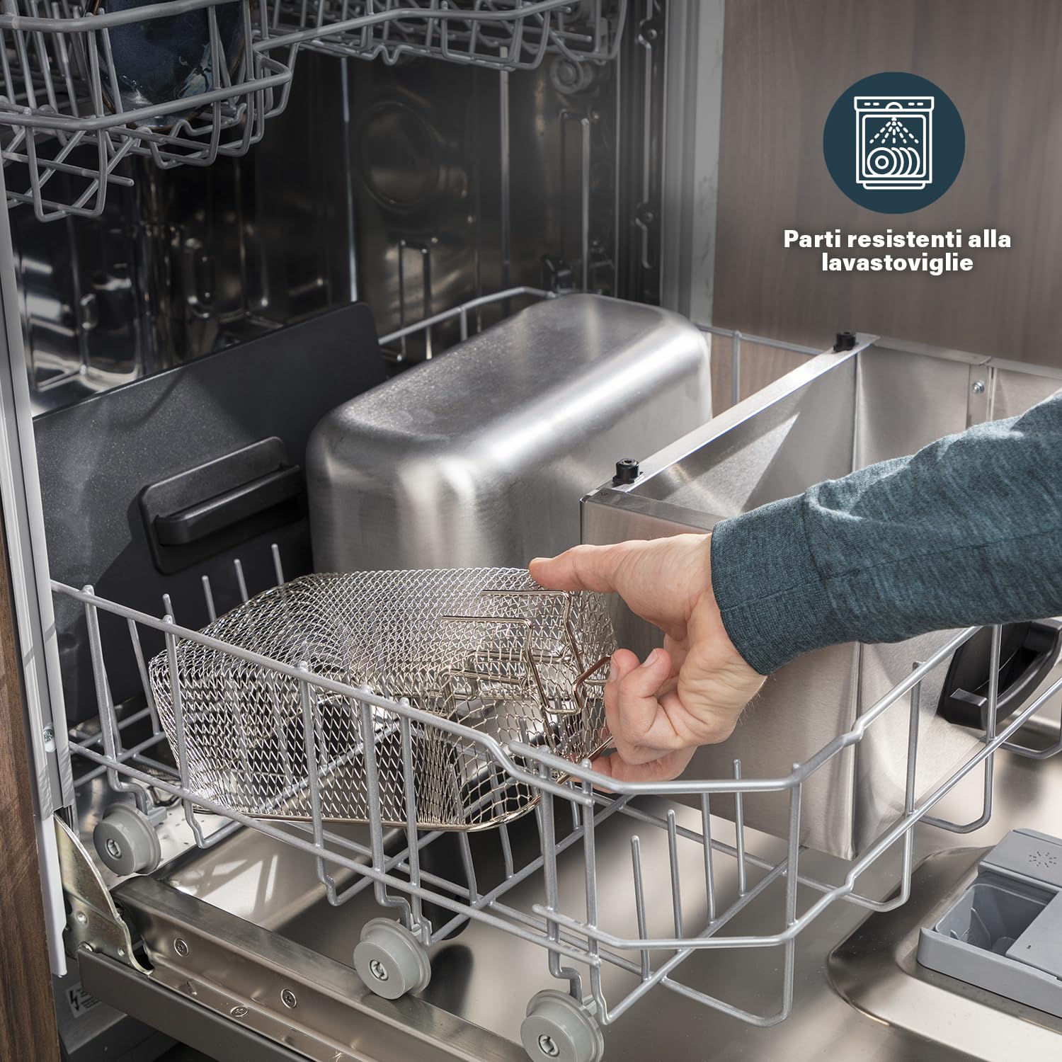 Princess Friggitrice in acciaio inox da 3 L 2000W – Tecnologia a zona fredda per olio più pulito e meno odori, riscaldamento rapido, design elegante, cestello removibile, facile da pulire