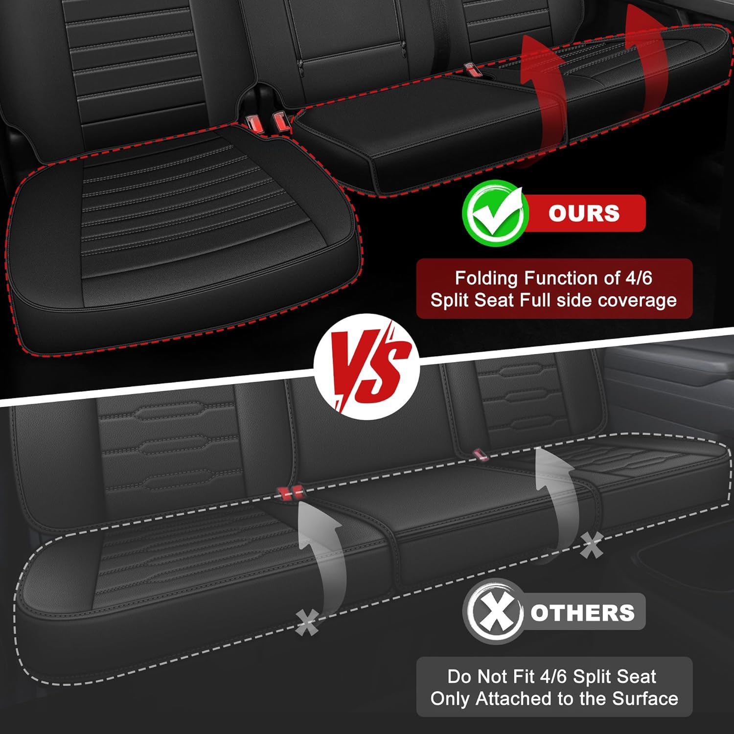 AOMSAZTO Chevy Silverado Seat Covers Custom Fit Silverado GMC Sierra 2007-2025 2026 1500/2500/3500HD Trail Boss Z71 Pick-up Easy-Install Waterproof Seat Cushion for Silverado(5 Seats,Black)