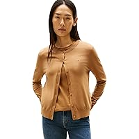 Tommy Hilfiger Donna Cardigan Jersey Stitch Elegante, Marrone (Hickory)