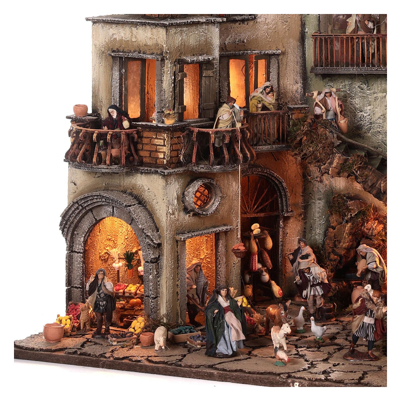Holyart Presepe Napoletano: Borgo BB Natività Re Magi fruttivendolo 70x70x55 presepe napoletano 6 cm, Vuota