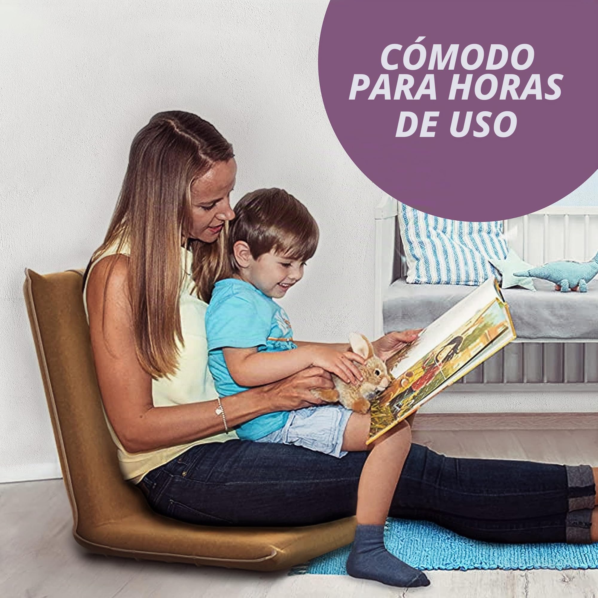 bonVIVO Sillón Lectura y Relax – Silla Cama de Suelo Plegable con Respaldo Reclinable – Silla Meditación, Yoga, Gaming, TV y Lectura – Sofá Bajo Portátil y Acolchado Gris Oscuro