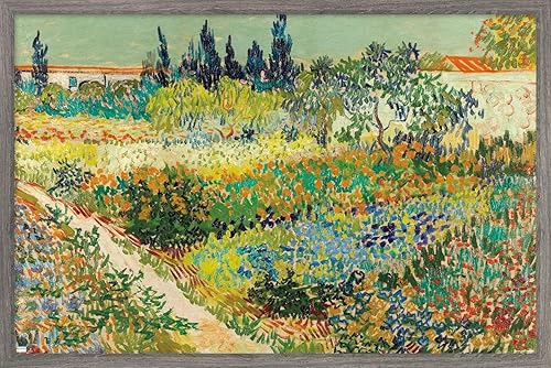 Miniatura 7 de Trends International Garden at Arles de Vincent van Gogh - Póster de pared, 22.37 x 34.00 pulgadas, versión enmarcada en oro