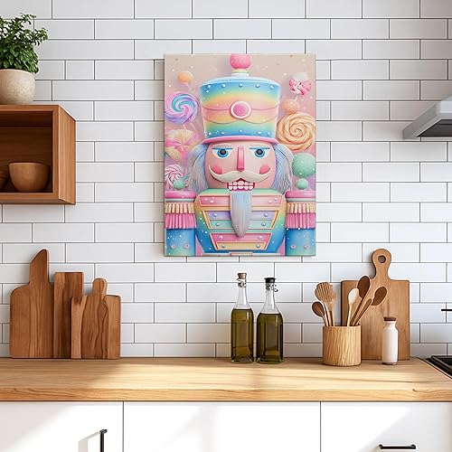 Miniatura 2 de Lienzo de cascanueces para cocina, arte de pared, diseño de piruleta juguetona de Navidad, caramelo, Navidad, pastel, pintura para colgar en la