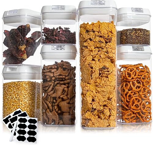 Cheer Collection Contenedores herméticos para almacenamiento de alimentos, recipientes de almacenamiento de cocina para despensa, juego de 7