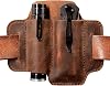 EDC Leather Knife Belt Sheath Tool Pouch, Small Tools Organizer, Fit Most 3.5 -4 Victorinox Knives, Fit 0.6 Wide Flashlights, EDC Holster, EDC Gear Carrier, Premium Leather. Chestnut.