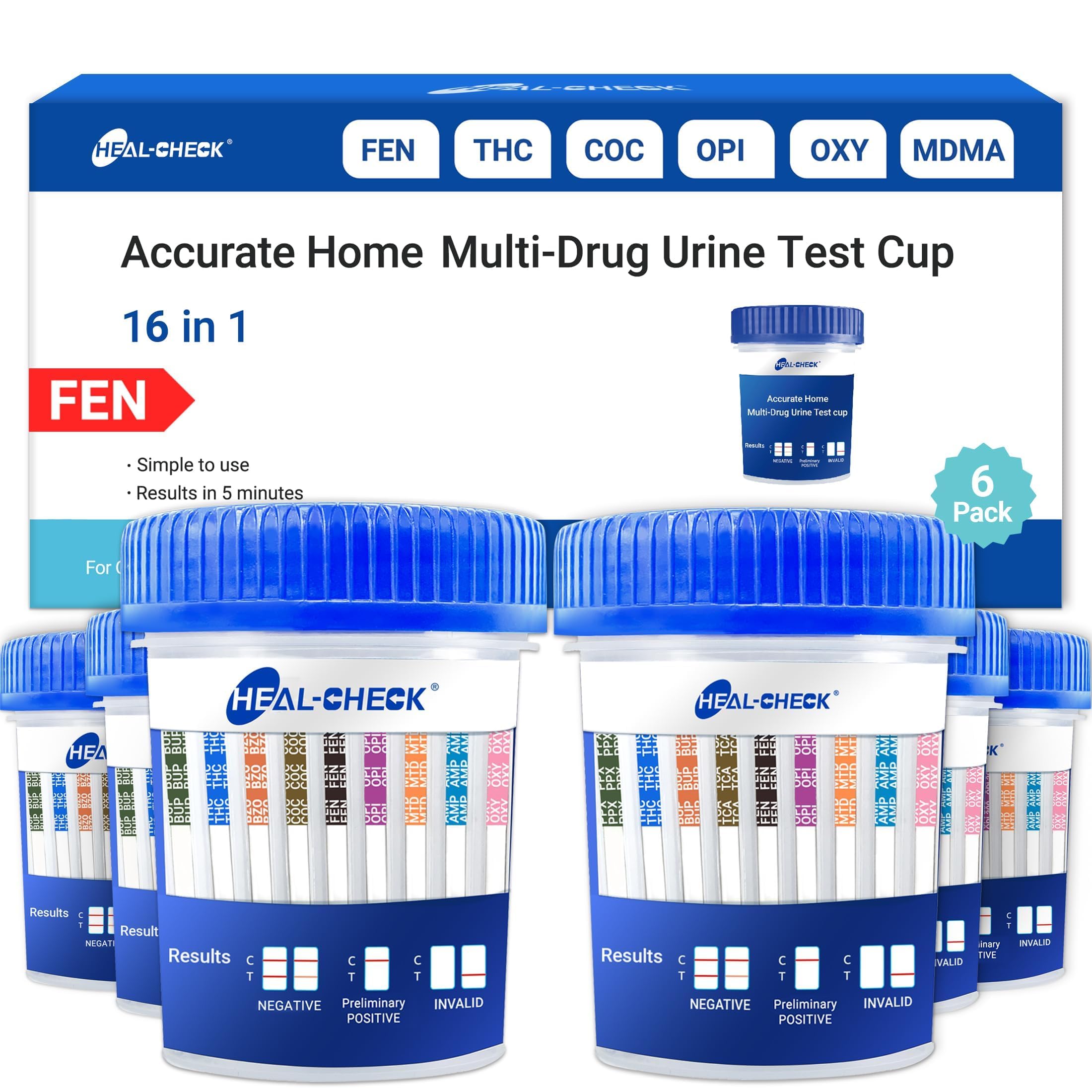 HEAL-CHECK 16 Panel Drug Test Kit with Fentanyl