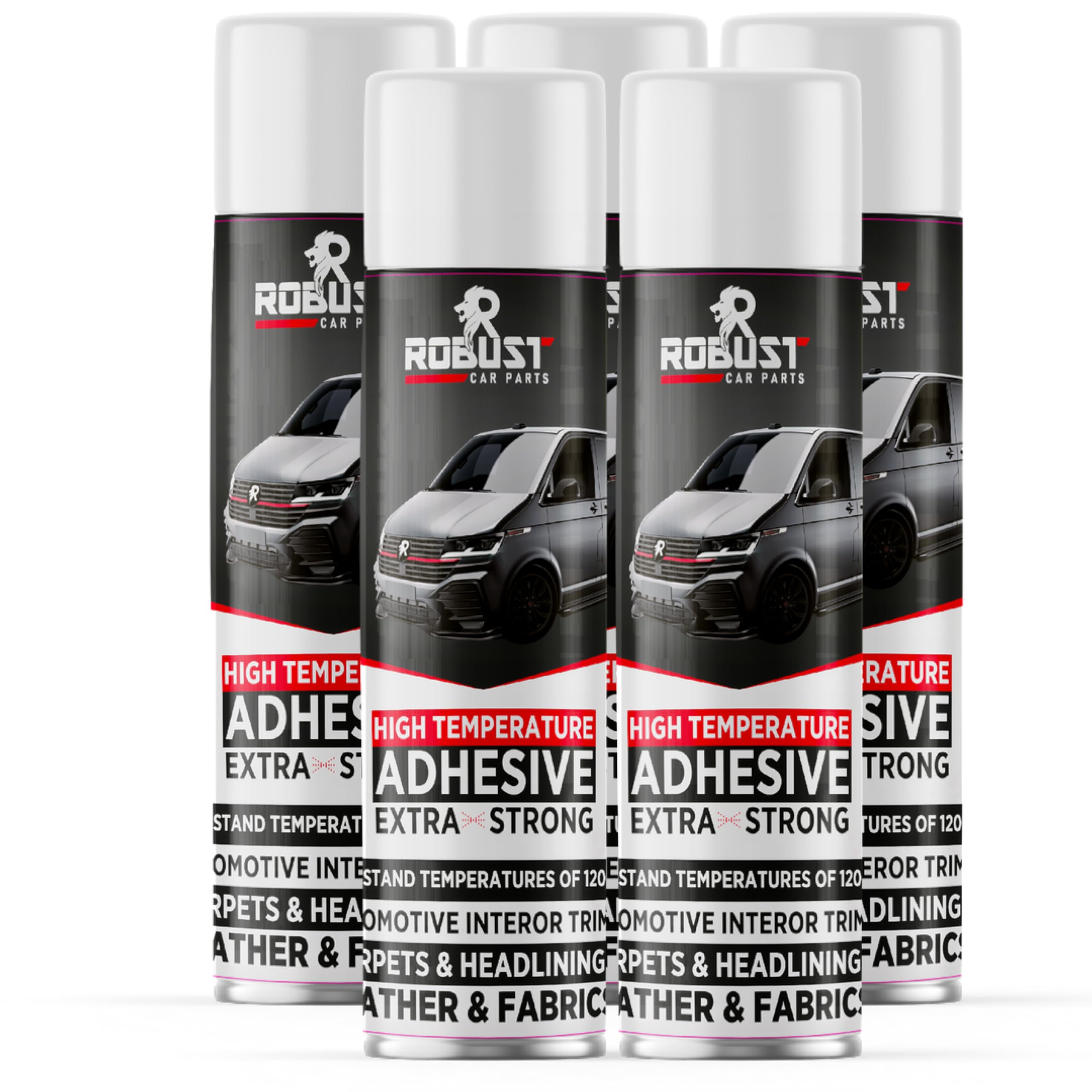 Robust 500ml Extra Strong Spray Adhesive, Multipurpose Contact Glue for Carpet, Paper & Fabric (5)