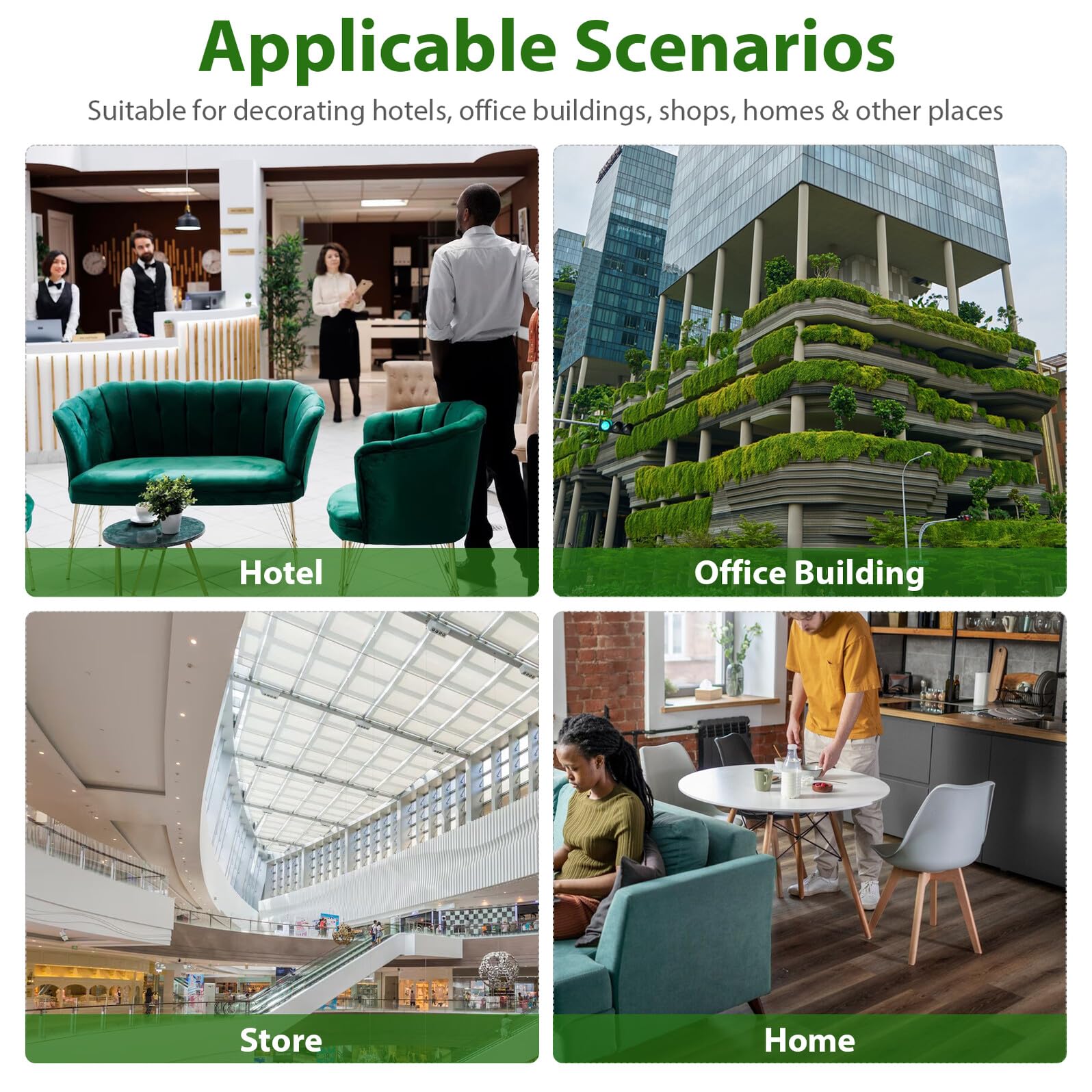 SHINEOFI Muschio Artificiale Finto per Decorazioni Interne ed Esterne, Piante Finte da Appartamento Resistenti e Facili da Installare, Verde Decorativo per Soggiorno, Giardino e Matrimoni