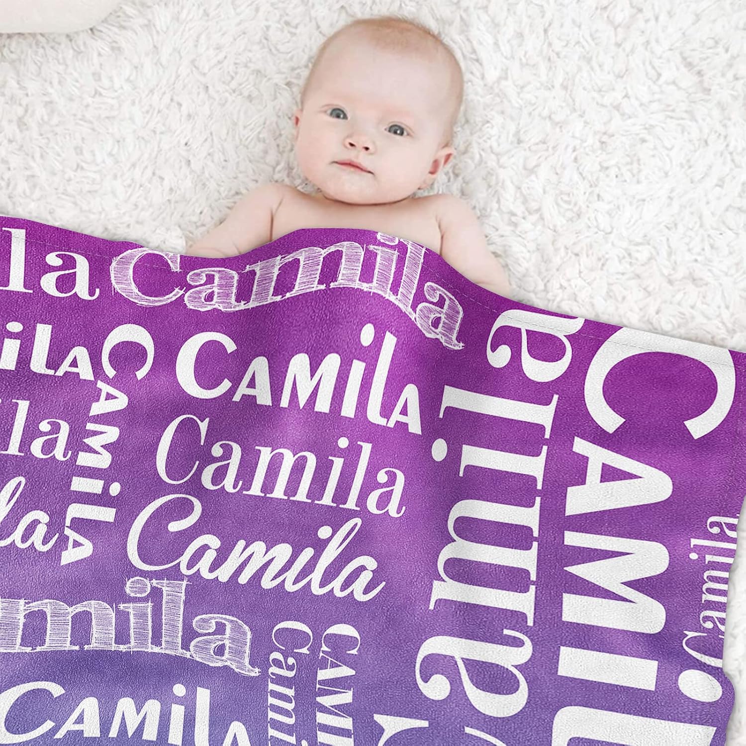 Ship Next Day, Personalized Baby Blankets for Baby Boys Girls, Kids Custom Name Blanket for Newborn Toddler Teen Adult, Monogram Daycare Receiving Throw Gifts for Daughter Son, 40" X 50"