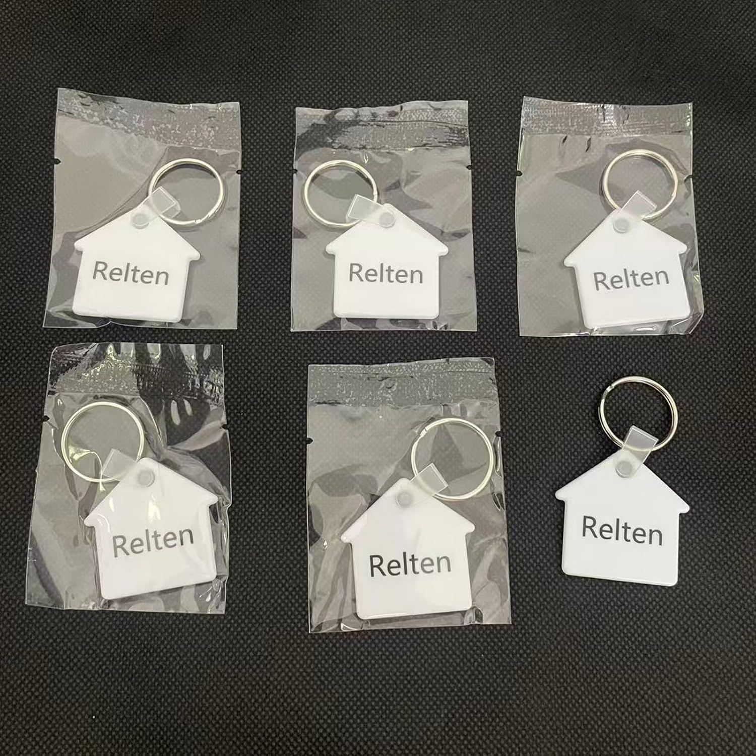 Relten Custom Keychains Bulk, Personalized Logo Keychains, Custom Key Tags with Logo Bulk for Business(100 pack)