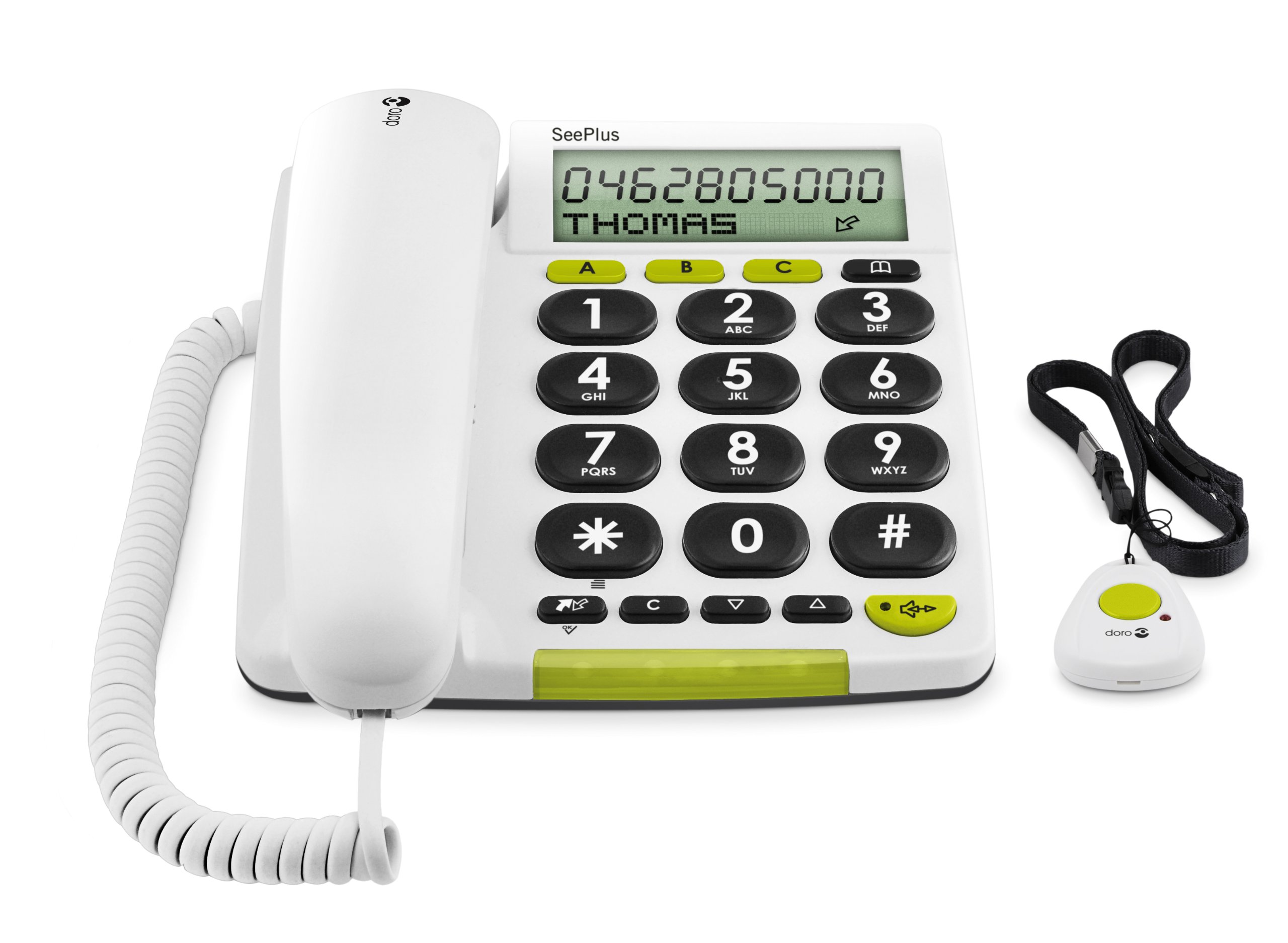 Doro SeePlus 314ci, Schnurgebundenes sprechendes Großtastentelefom für Sehbehinderte mit sprechenden Tasten, weiß