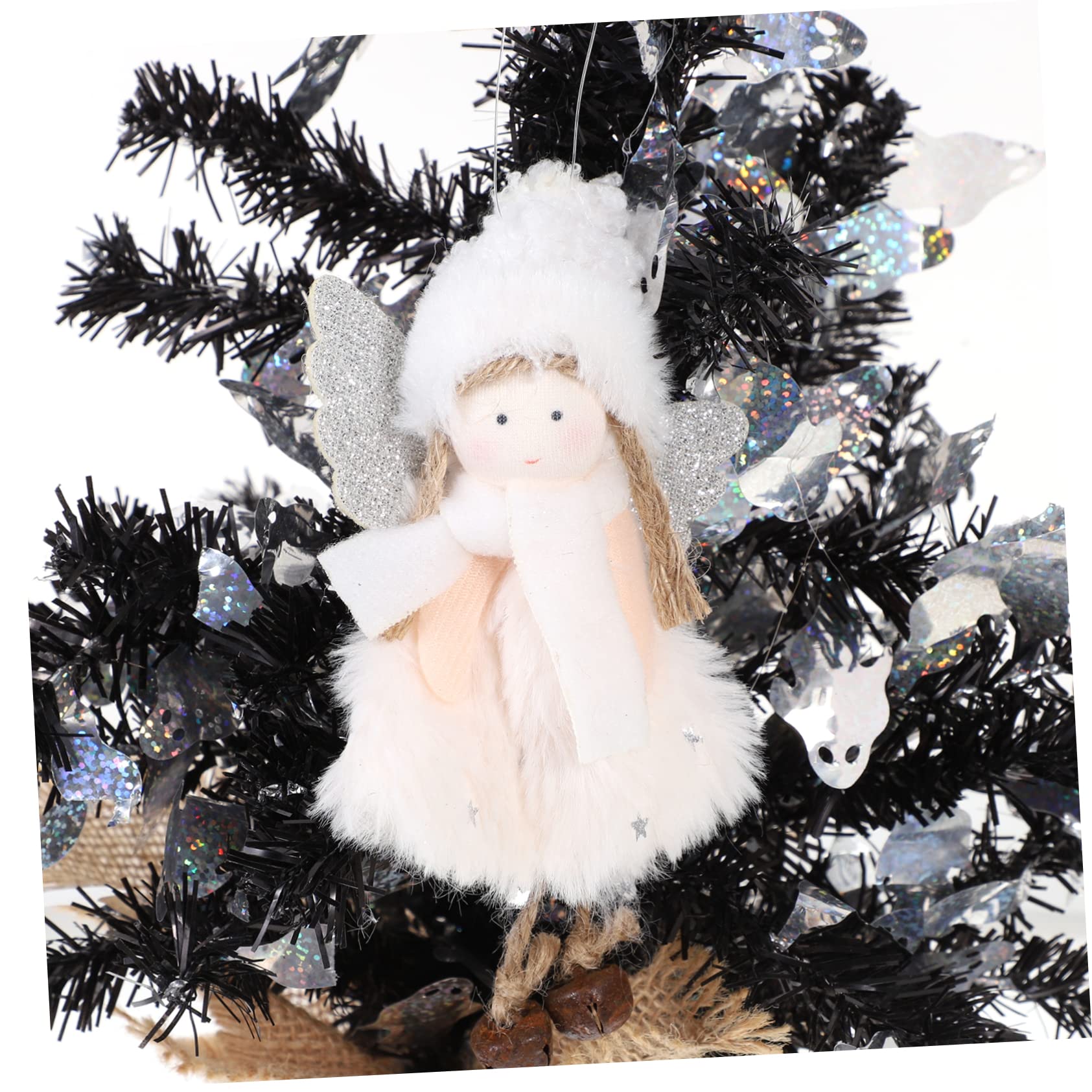 Cabilock 5 Piezas Colgante de niña ángel decoración navideña Colgante de Navidad muñecos navideños Christmas Tree Xmas Tree Colgantes de muñeca de ángulo decoración Colgante Felpa