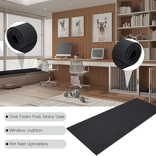 Miniatura 7 de Espuma de poliuretano de 24 x 72 pulgadas, cojín de alta densidad para tapicería de espuma artesanal para reemplazo de asientos, proyectos de