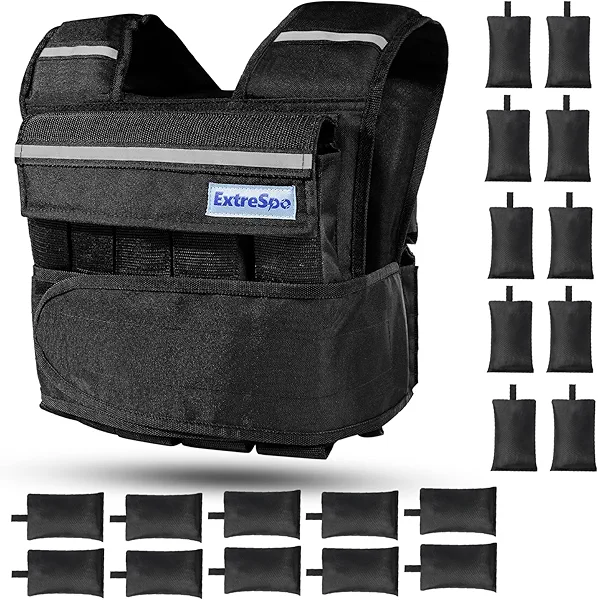 ExtreSpo Adjustable Weighted Vest for Men Women, 40lb Rucking Weight Vests Adjustable for Running, Training Workout, Jogging, Walking