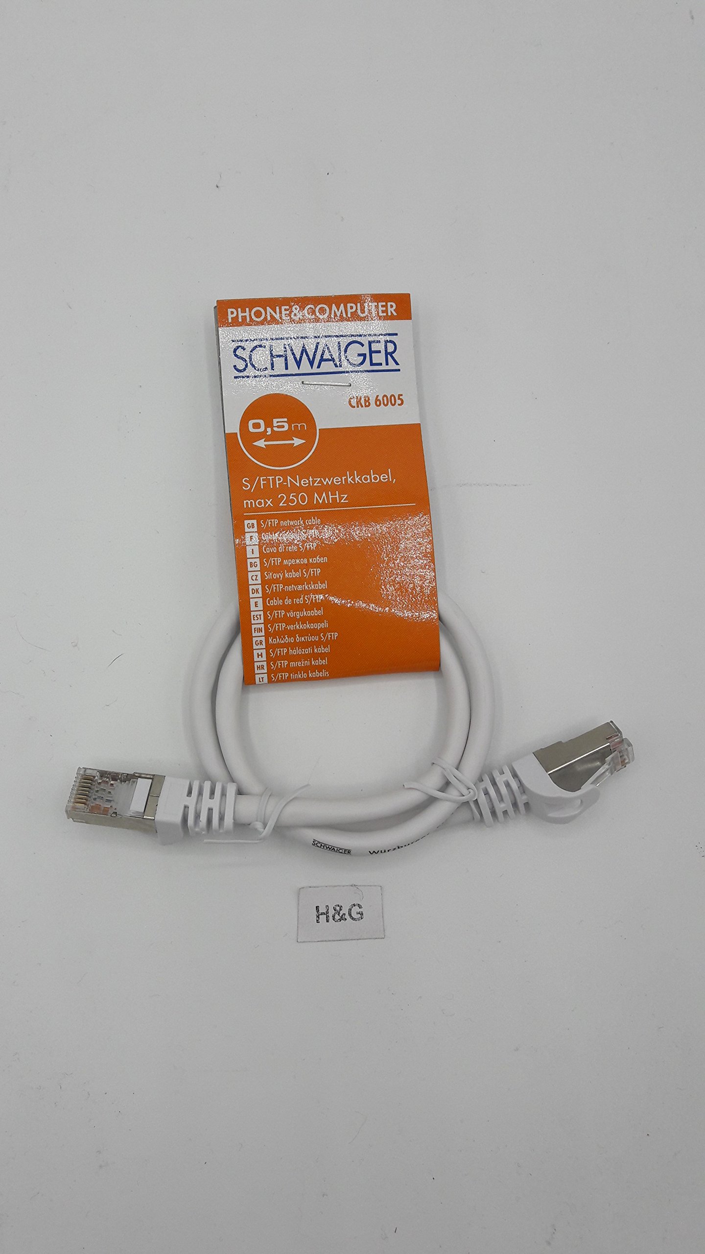 Schwaiger CKB6005 052 Netzwerkkabel 0,5 m Cat6 SF/UTP (S-FTP) weiß