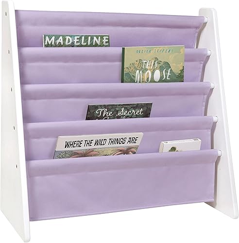 Miniatura 25 de Wildkin Estantería de madera para niños, diseño de lona premium con 4 estantes de tela, organizador para el hogar o el aula, natural con aguamarina