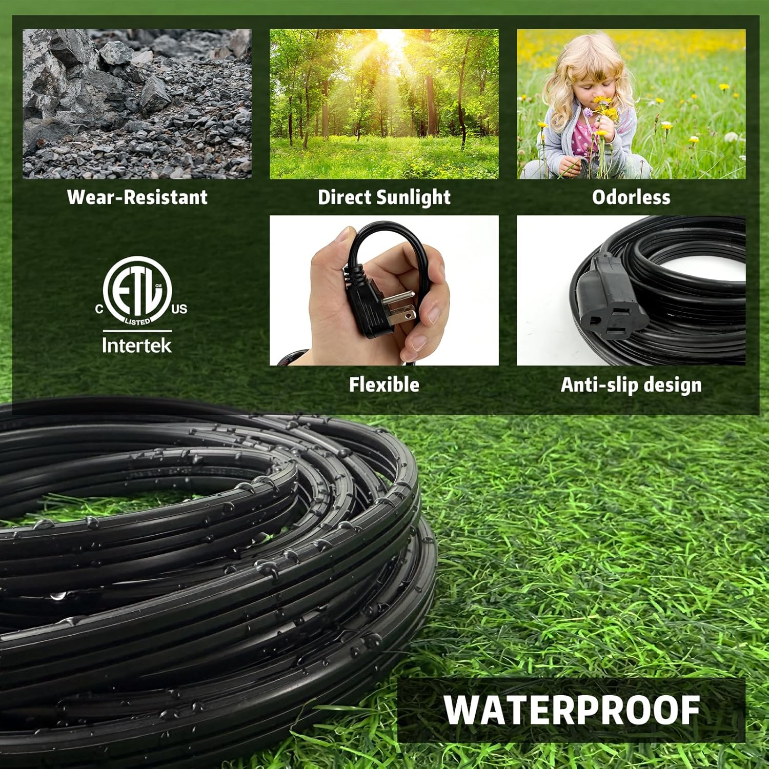 6 Ft Heavy Duty Appliance Extension Cord - 14 Gauge 3 Prong SPT-3 Cable Wire, Ideal for Air Conditioners, Refrigerators, and Major Appliances - Indoor Use, Black