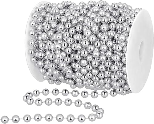 Cuentas de árbol de Navidad de 50 pies, perlas artificiales, guirnalda de cuentas de plástico para el día de San Patricio, boda, suministros de