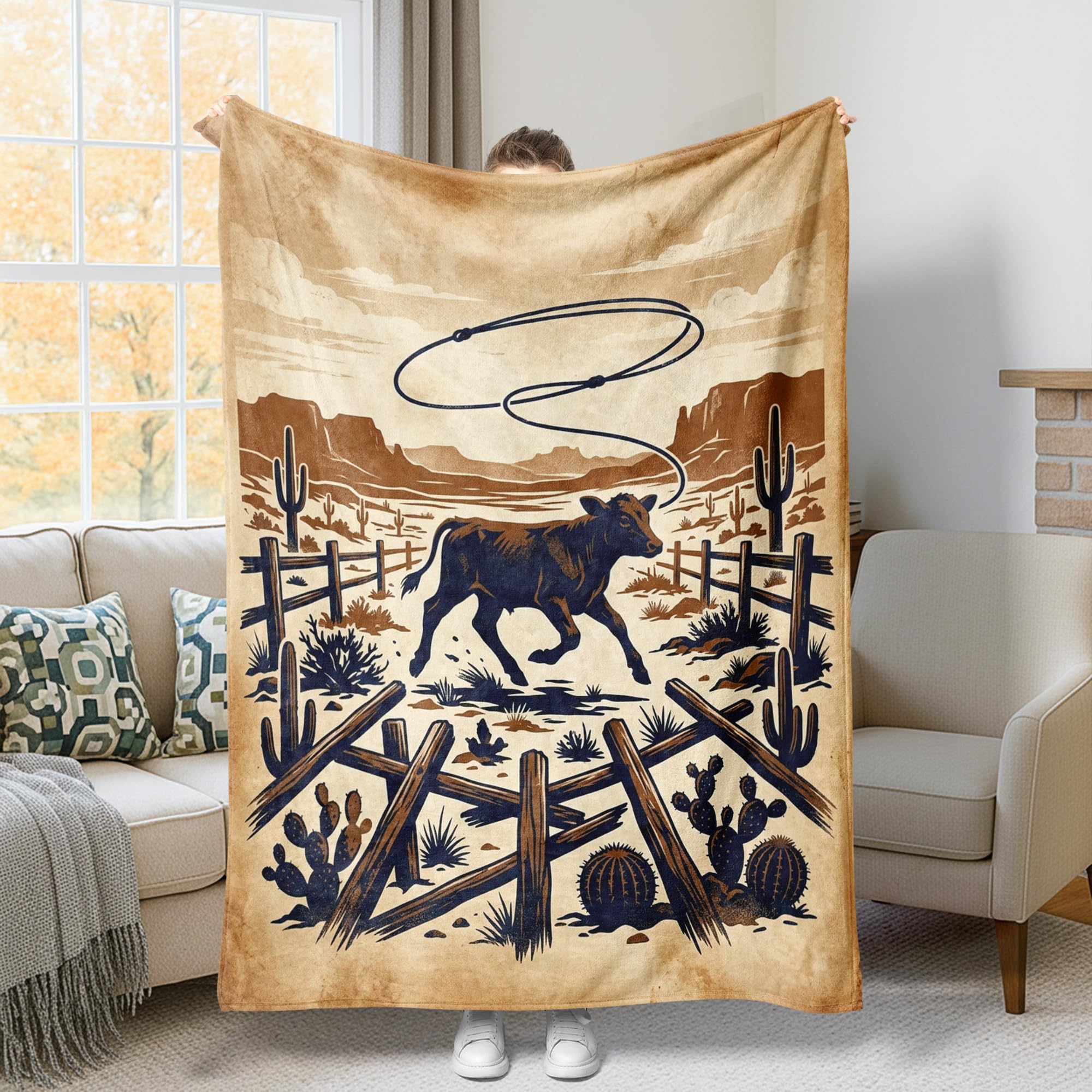 Couverture en fourrure de vache pour canapé et soirées cocooning