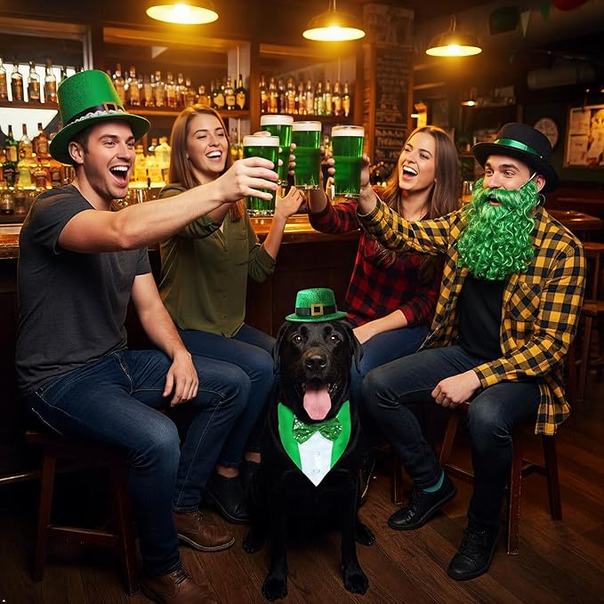 Disfraz de San Patricio para Perro Talla Grande con Corbata y Sombrero miniatura 6