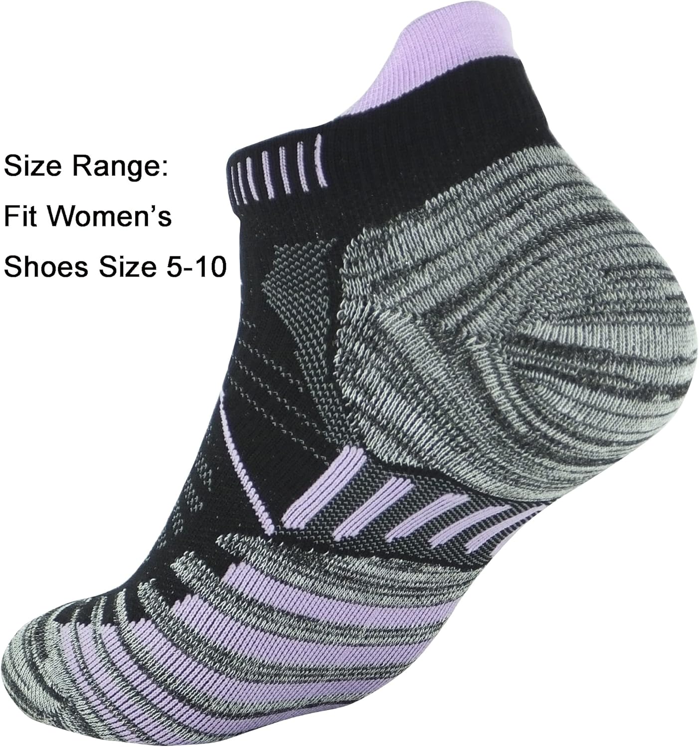 Women's Anti Sweat Odor Resistant Low Cut Quarter Crew Sneaker Compression Running and Cycling Socks - Image 3