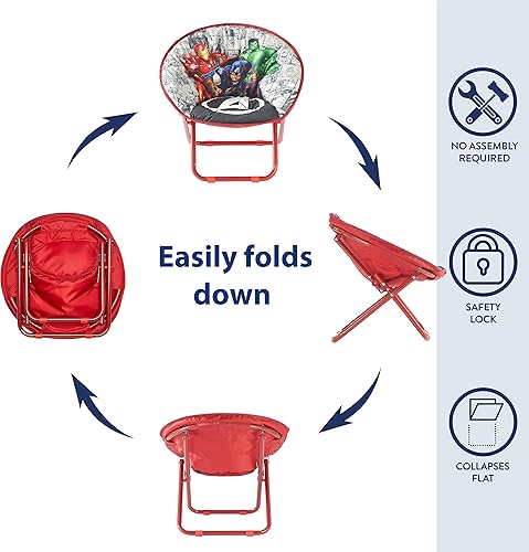 Miniatura 33 de Idea Nuova Paw Patrol Skye - Silla plegable Saucer™ de 19 pulgadas con marco de metal rosa, a partir de 3 años Avengers / Gris,Pistas de