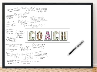 L&O Goods Best Coach Gift | Large Group Card|Signature Card for Sports Coach | Great for Football, Basketball, Baseball, Softball, Gymnastics, Soccer, Hockey, Cheer Coach | Size 11x17 Inch (Unframed)