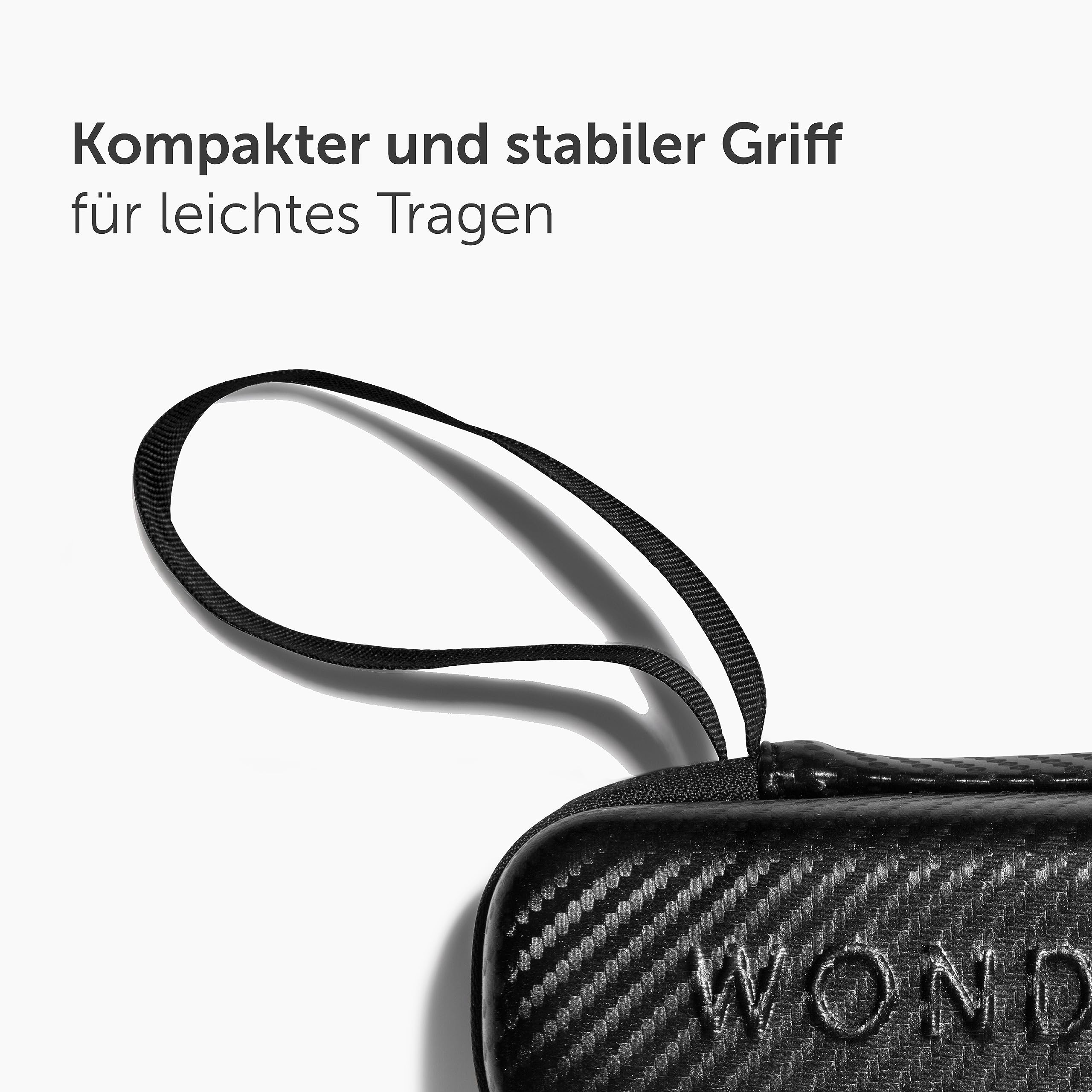 WonderSmile® Premium Reiseetui für Schallzahnbürste – Der ultimative Schutz für unterwegs - stabile wasserfeste Hartschale (Black) (Packung mit 2)