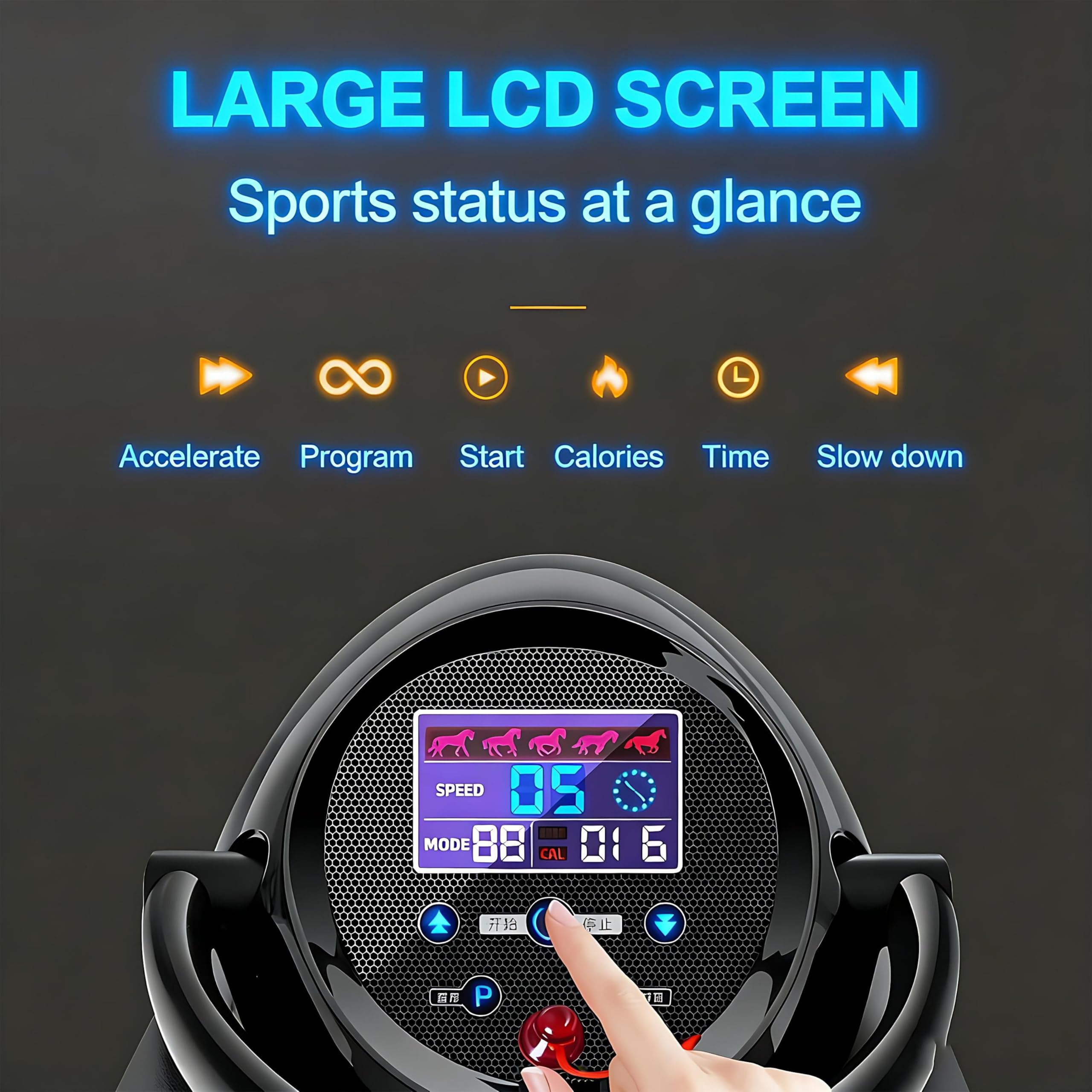 Máquina de Entrenamiento Abdominal con simulación 3D de 200 W para Interiores, Pantalla LCD táctil de un Solo Toque y 3 Modos Ajustables para Cintura y piernas.