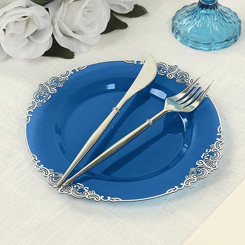 Miniatura 142 de Efavormart - Paquete de 10 platos llanos redondos de plástico de 10 pulgadas en verde salvia vintage, platos desechables barrocos en relieve