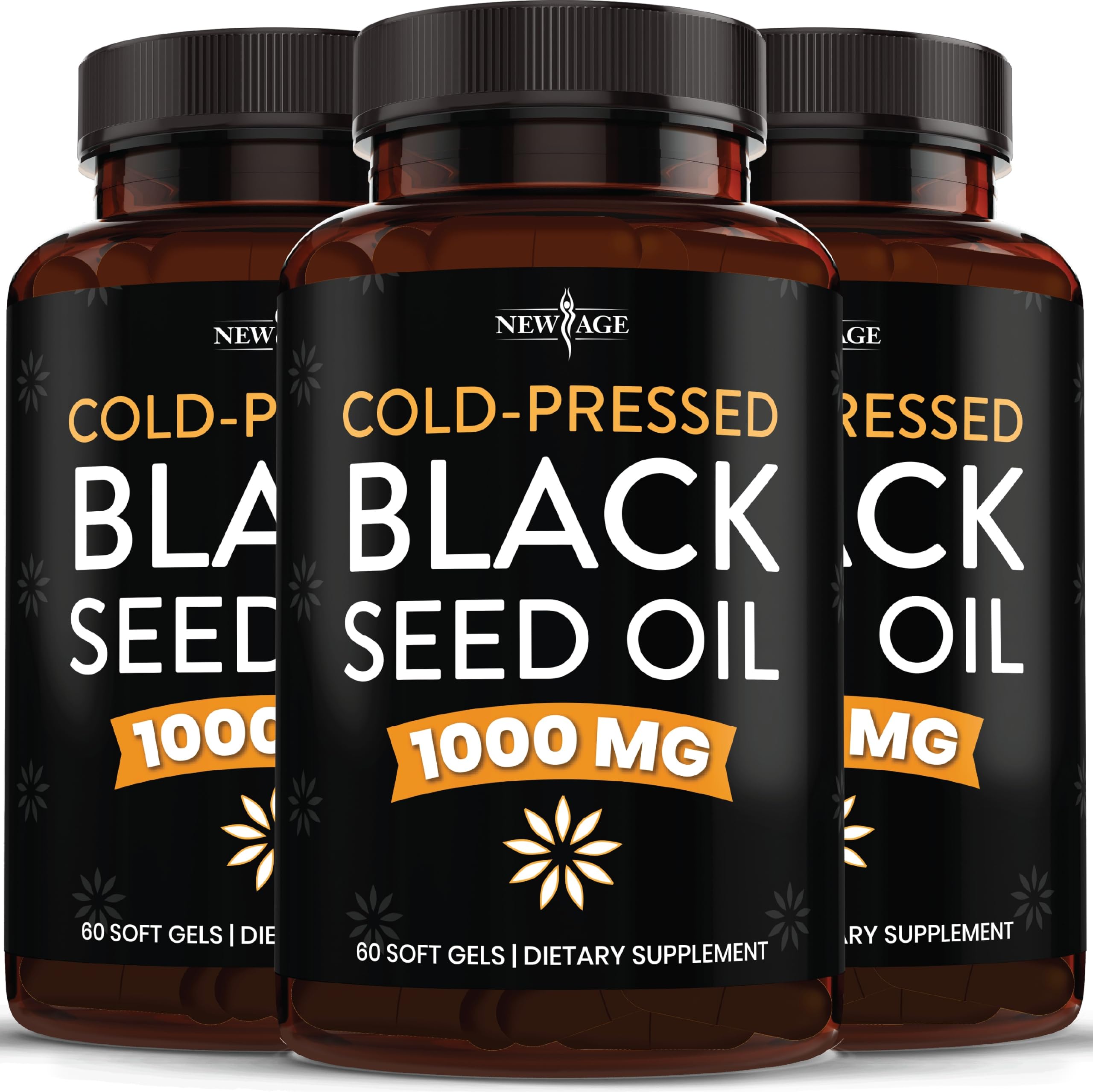 NEW AGE Black Seed Oil Softgel Capsules - Premium Cold-Pressed Nigella Sativa Producing Pure Black Cumin Seed Oil - Non-GMO & Vegetarian (120 Softgels) — Amazon image 7