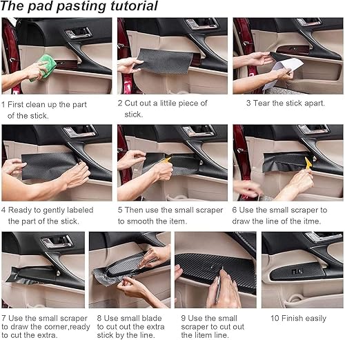 Miniatura 8 de Lypumso Envoltura de vinilo de fibra de carbono 3D, rollo de película blanca para automóvil con tecnología de liberación de aire para uso de