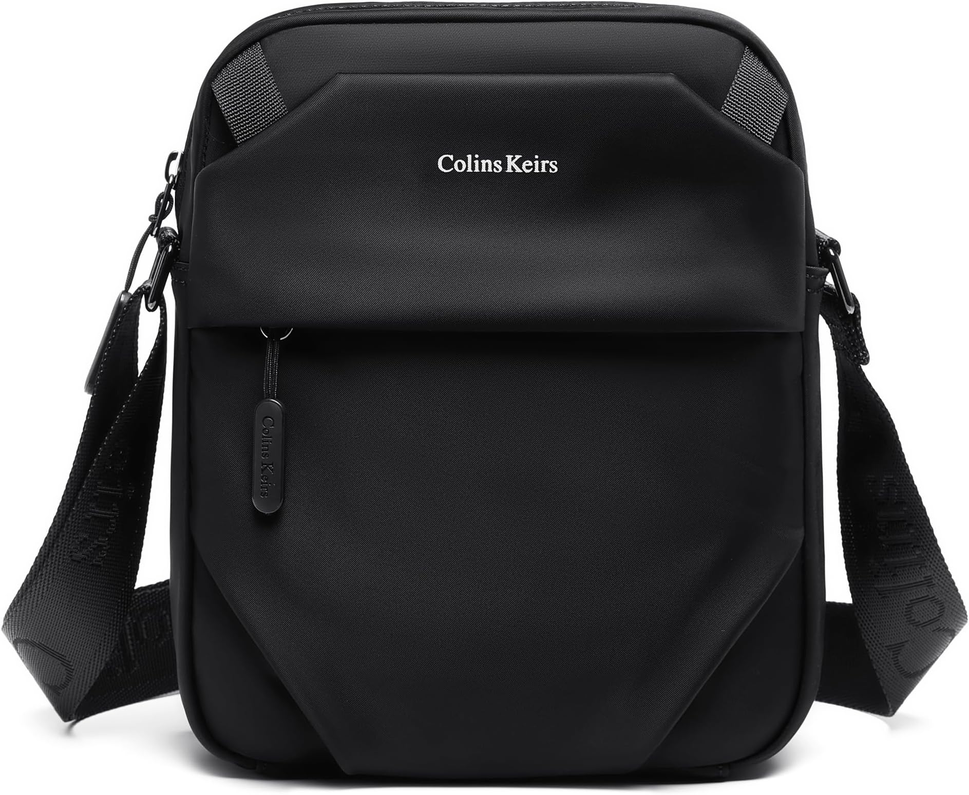- Colnis Keirs Crossbody bag for men, Small messenger bag with zipper and adjustable shoulder strap, Black