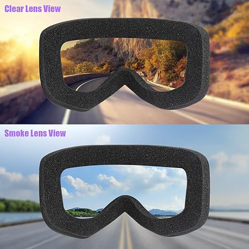 Miniatura 3 de SurpassMe Gafas de montar en motocicleta, lente transparenteahumada con protección UV, compatible con casco para hombres y mujeres