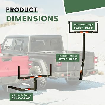 ECOTRIC 750 LBS Truck Bed Extender Hitch