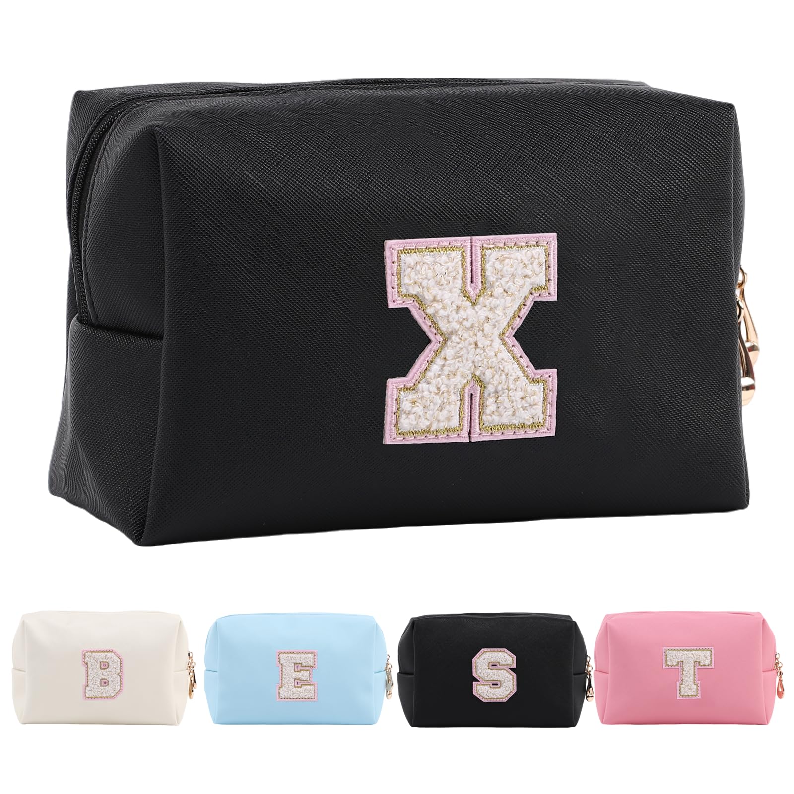Personalized Makeup Bag,Waterproof Travel Makeup Pouch Cosmetic Bag Birthday Gift for Women Mom，Bride Bridesmaid Cosmetic Bag A-Z — view 118