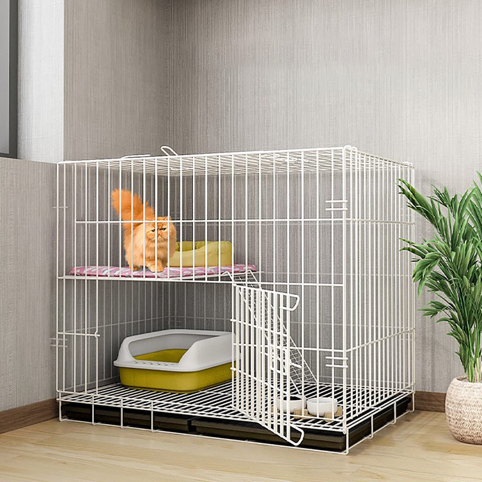 Cage pour chat et parc d'intérieur en métal pour l'éducation de l'animal